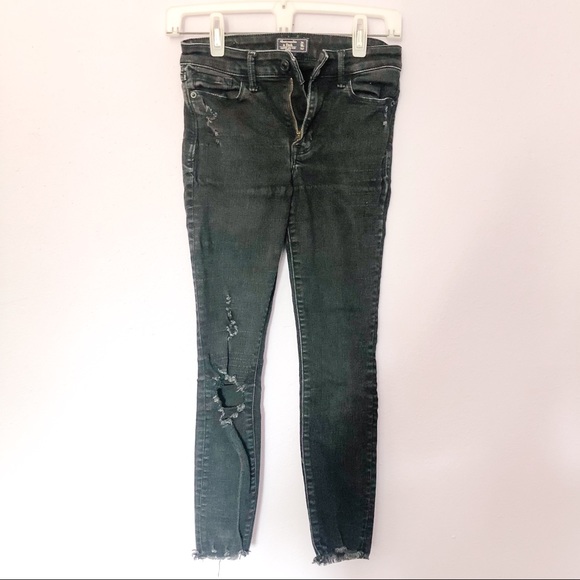 Abercrombie Harper Low Rise Ankle Jeans Distressed - Picture 2 of 9